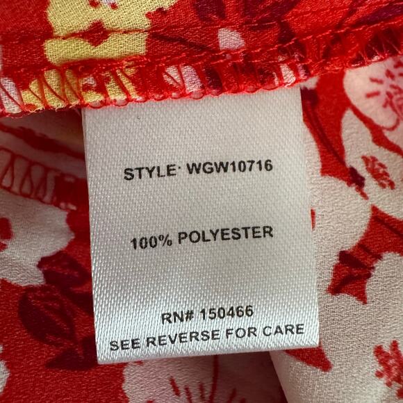 41 Hawthorn Lexie Pleated Sleeveless Blouse Red Floral Top NWT Women Size M - Picture 6 of 7
